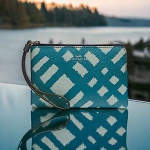 COACH Wild Plaid Wristlet/Wallet